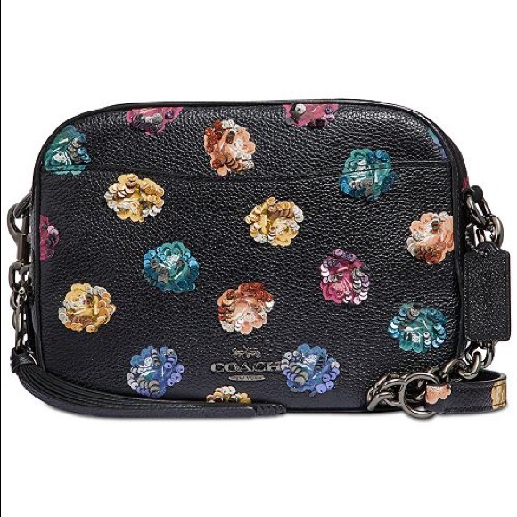 coach embellished quilted camera bag